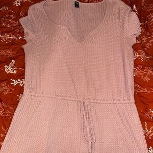 SHEIN Pink Textured Romper